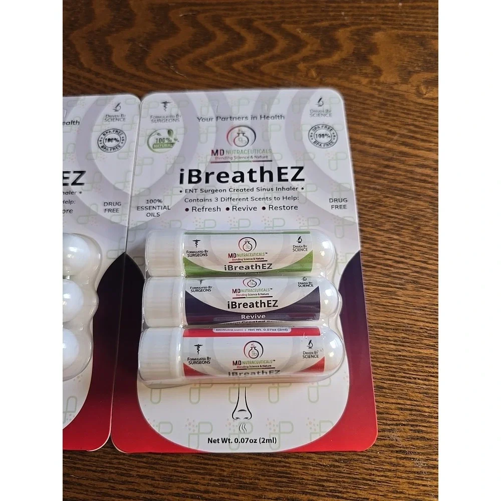 MD+Nutra iBreathEZ‎ Smell  Kit Essential Oils Refresh, Revive And Restore, Lot 2